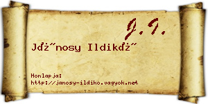 Jánosy Ildikó névjegykártya